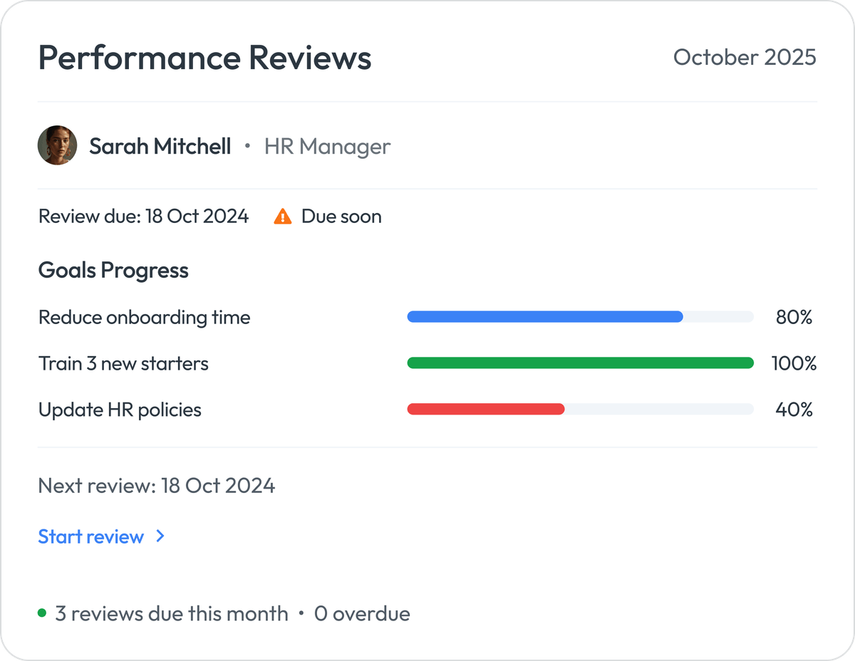 Workmax HR software - Performance management and reviews
