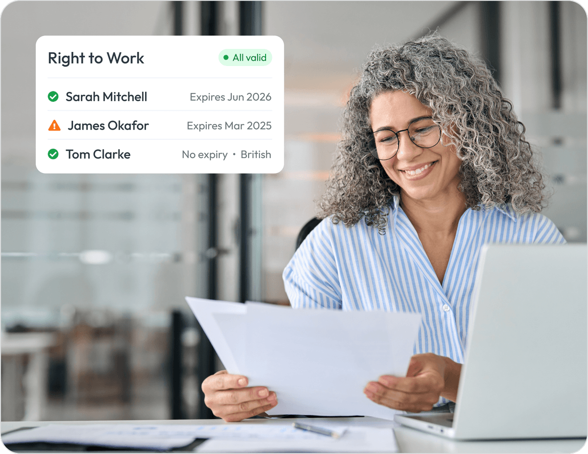 Workmax HR software - Right to work checks and compliance
