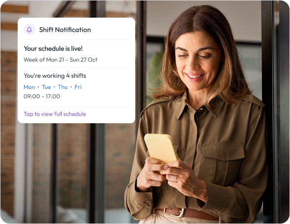 Workmax Automatic schedule notifications on mobile