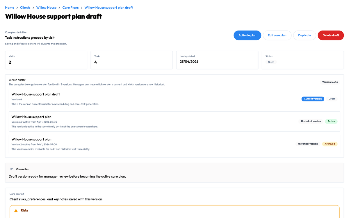 Workmax reablement care planning