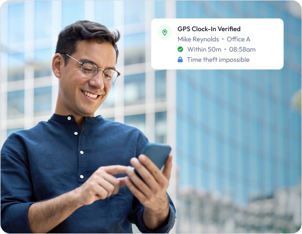 Workmax Time Tracking - GPS-verified clock-ins with map view