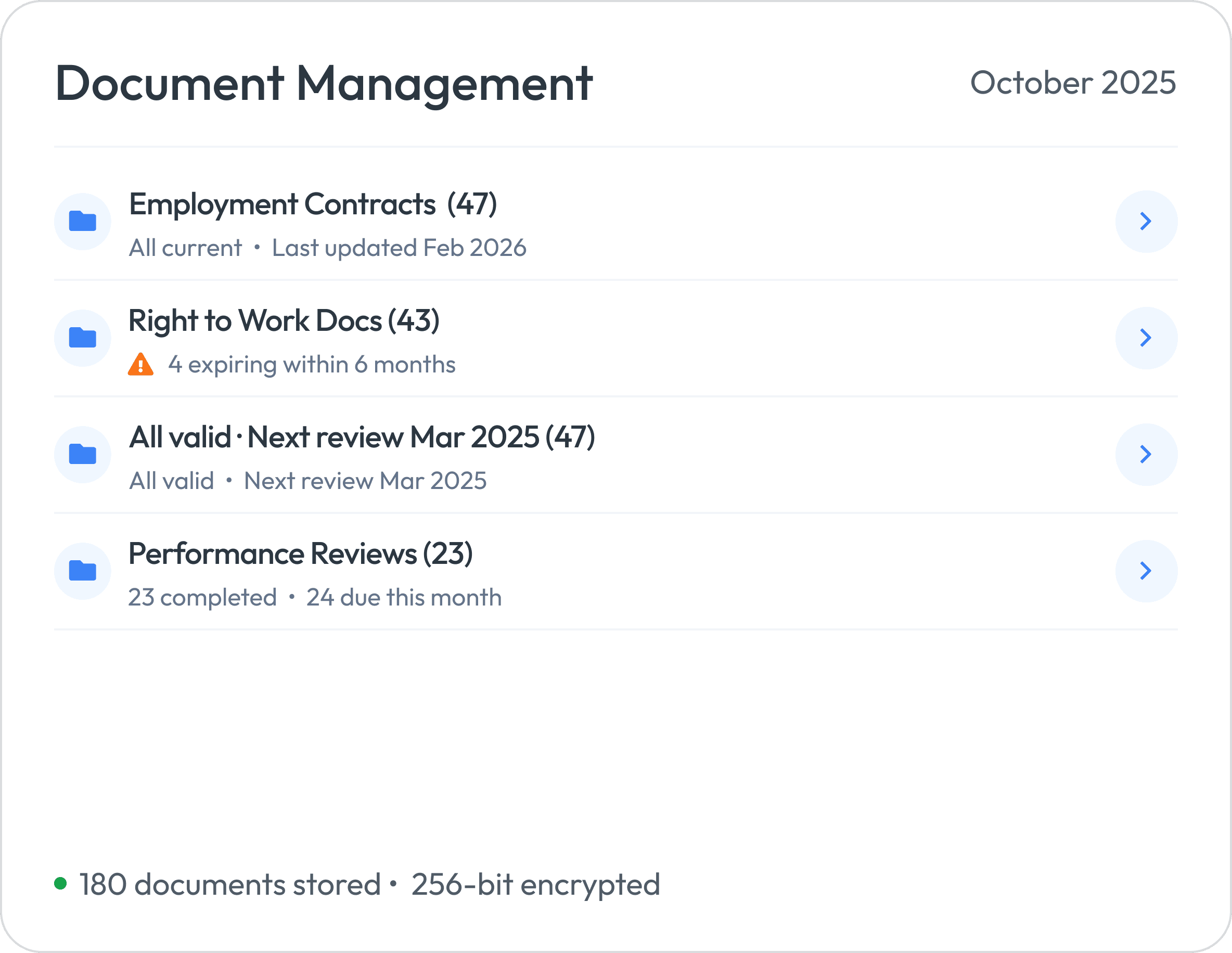 Workmax HR document management interface
