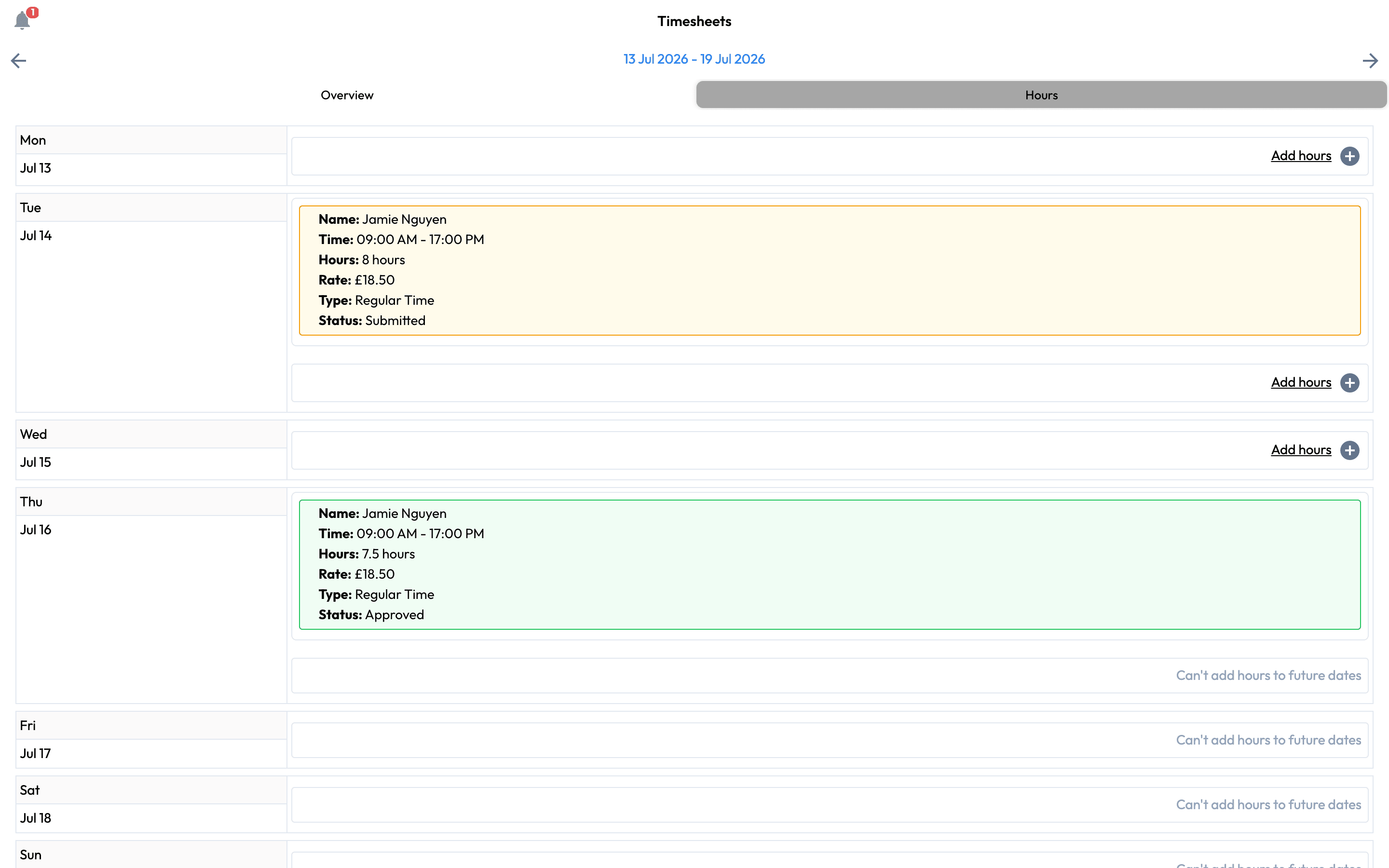 Workmax manager approval view showing workforce exceptions requiring attention