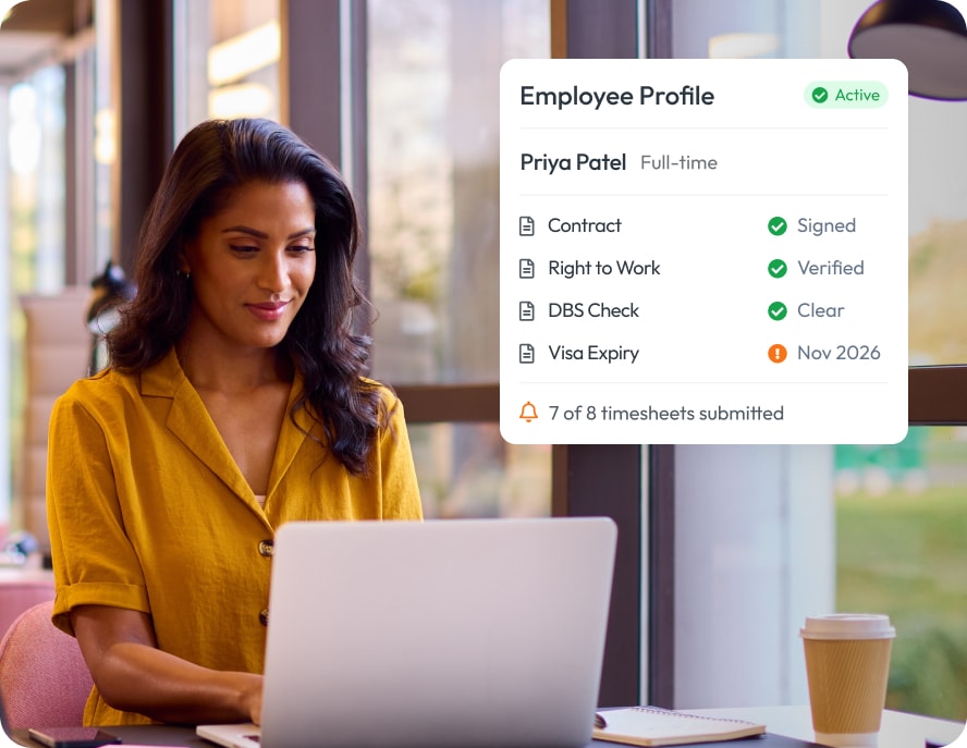 Workmax HR management dashboard showing employee records