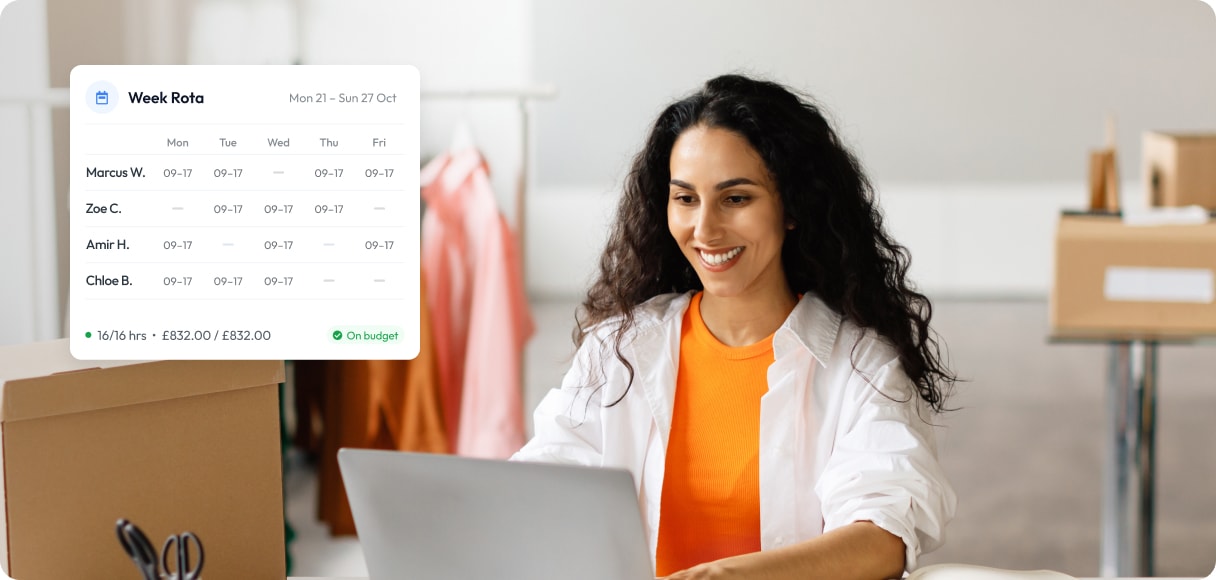 Workmax rota builder showing scheduled shifts across a care team