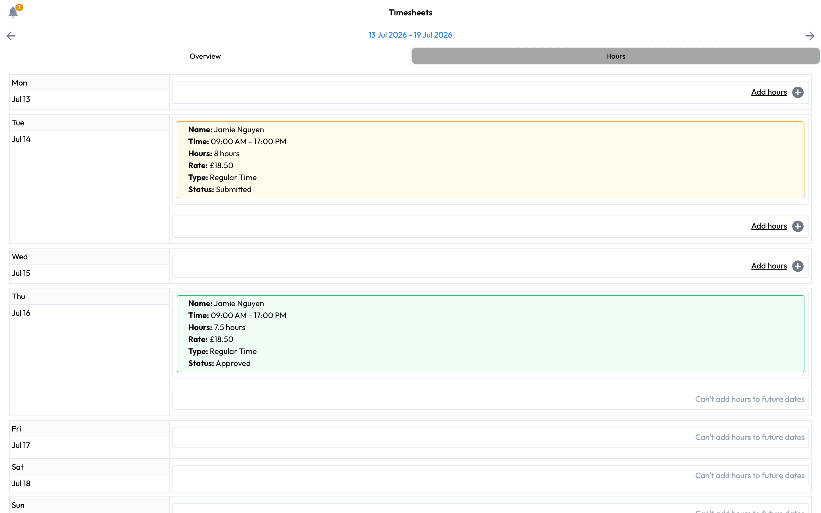Workmax manager approval view with workforce exceptions requiring attention.