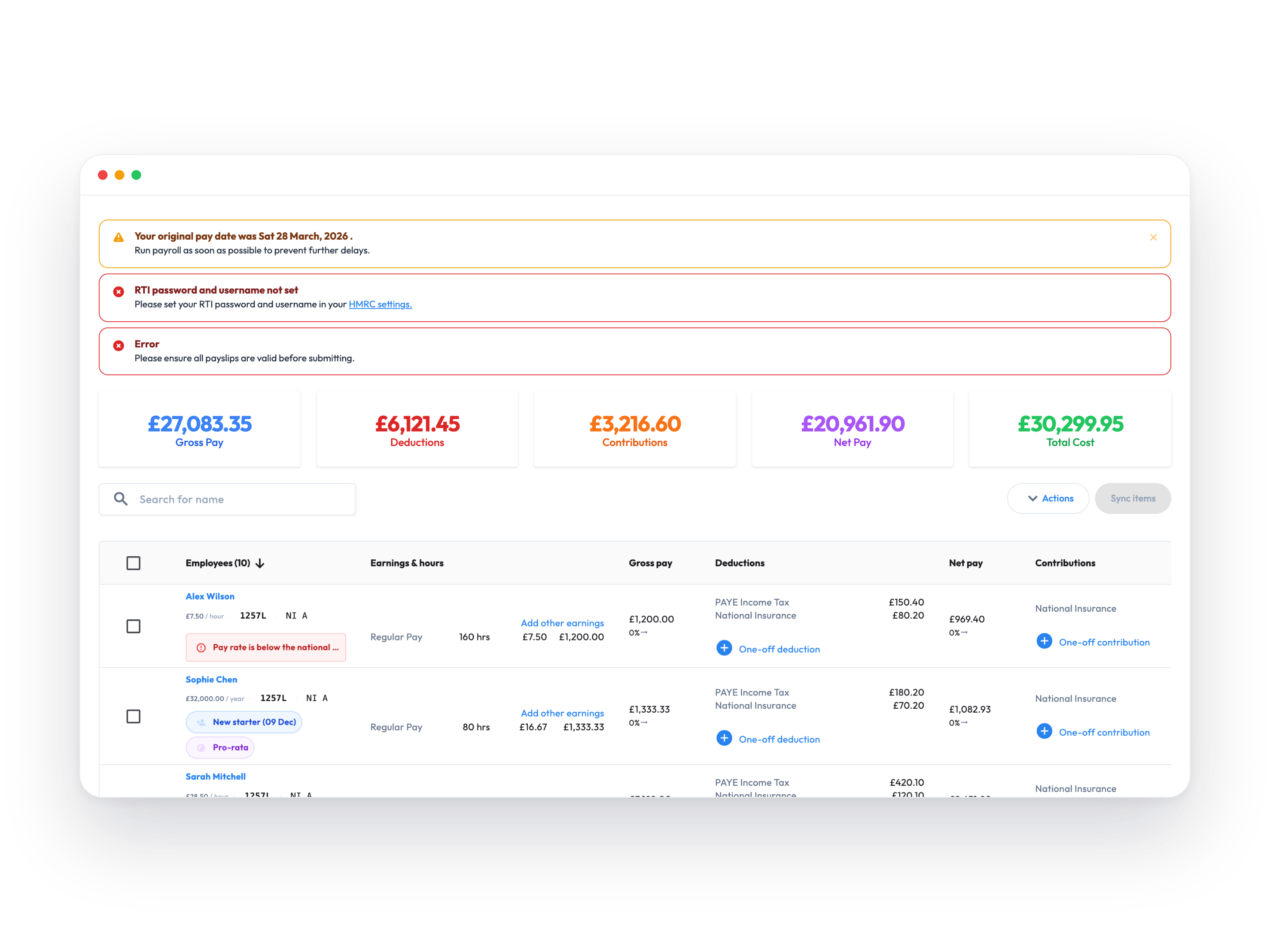 Workmax payroll software showing approved care visit hours