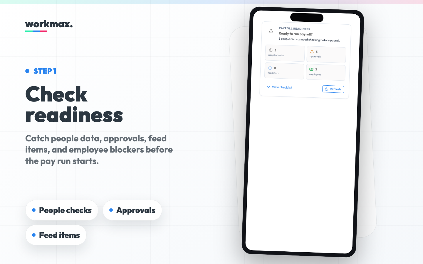 Workmax mobile payroll readiness process